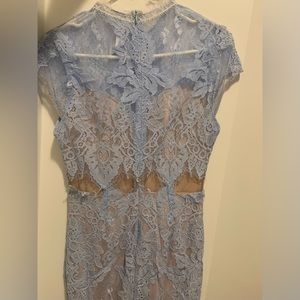 Brand new Mendocino lace Midi formal evening blue and beige dress